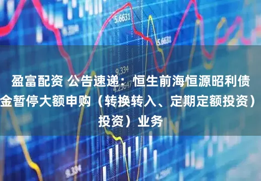 盈富配资 公告速递：恒生前海恒源昭利债券基金暂停大额申购（转换转入、定期定额投资）业务